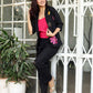 Premium Cotton Flax Embroidered 3-Piece Co-Ord Set for Women | Blazer, Inner & Pants