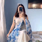 Premium Cotton Flex Sleeveless Kurti Pant & Dupatta Set – Embroidered Floral Design