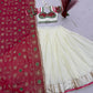 Navratri Special Pink & Ivory Embroidered Lehenga Choli Set with Dupatta