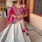 Navratri Special Pink & Ivory Embroidered Lehenga Choli Set with Dupatta