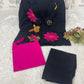 Premium Cotton Flax Embroidered 3-Piece Co-Ord Set for Women | Blazer, Inner & Pants