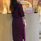 Women's Cotton Slub Embroidered Kurta Pant Set | Office & Casual Wear | V-neck