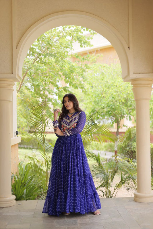 Navratri Bandhani Kutchi Patchwork Gown