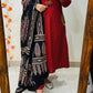 Premium Dhabu Cotton A-Line Kurta Set with Ajrakh Dupatta & Embroidery | Women's Ethnic Wear