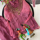 Festive Shimmer Organza Tissue Silk Co-Ord Set with Heavy Handwork Yoke