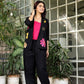 Premium Cotton Flax Embroidered 3-Piece Co-Ord Set for Women | Blazer, Inner & Pants