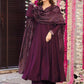 Women's Vichitra Embroidered Kurta Set with Chanderi Printed Dupatta