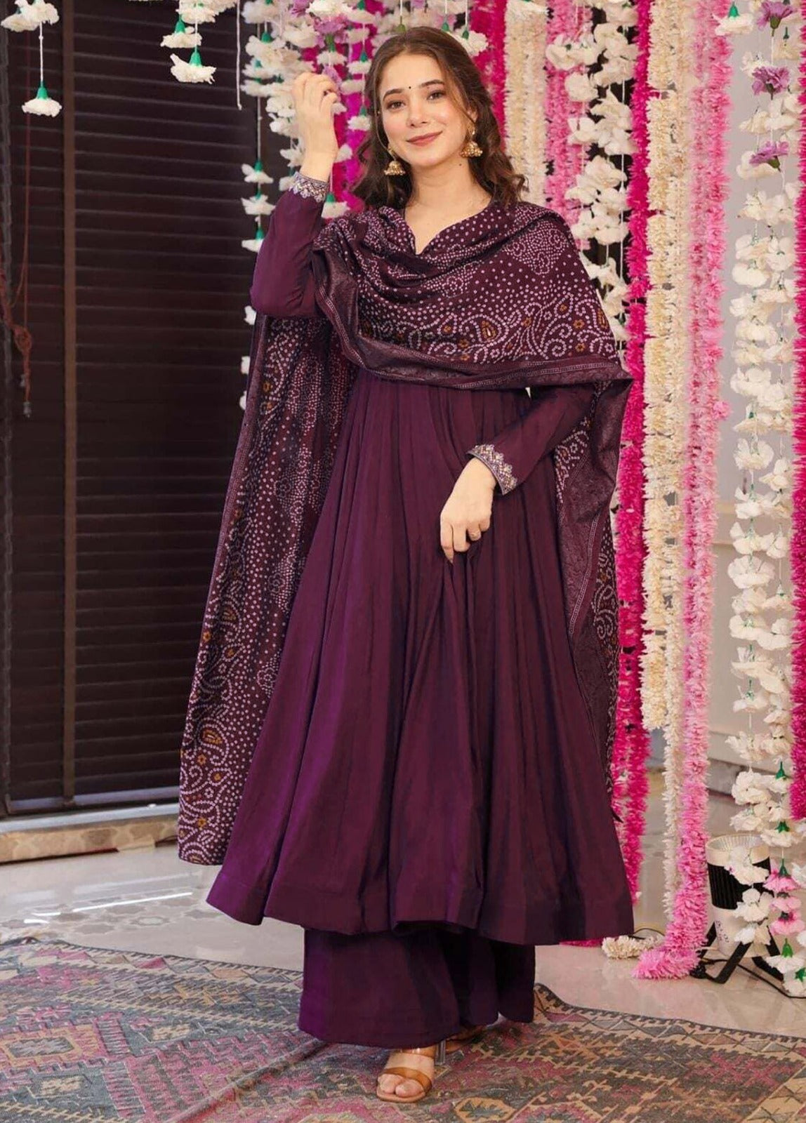 Women's Vichitra Embroidered Kurta Set with Chanderi Printed Dupatta