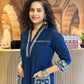 Women's Cotton Slub Embroidered Kurta Pant Set | Office & Casual Wear | V-neck