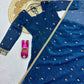 Navy Blue Designer Embroidered Sequins Gown Set with Dupatta & Pant