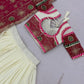Navratri Special Pink & Ivory Embroidered Lehenga Choli Set with Dupatta