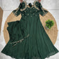 Emerald Green Sparkling Georgette Anarkali Gown | Velora