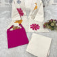 Premium Cotton Flax Embroidered 3-Piece Co-Ord Set for Women | Blazer, Inner & Pants
