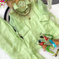 Festive Shimmer Organza Tissue Silk Co-Ord Set with Heavy Handwork Yoke