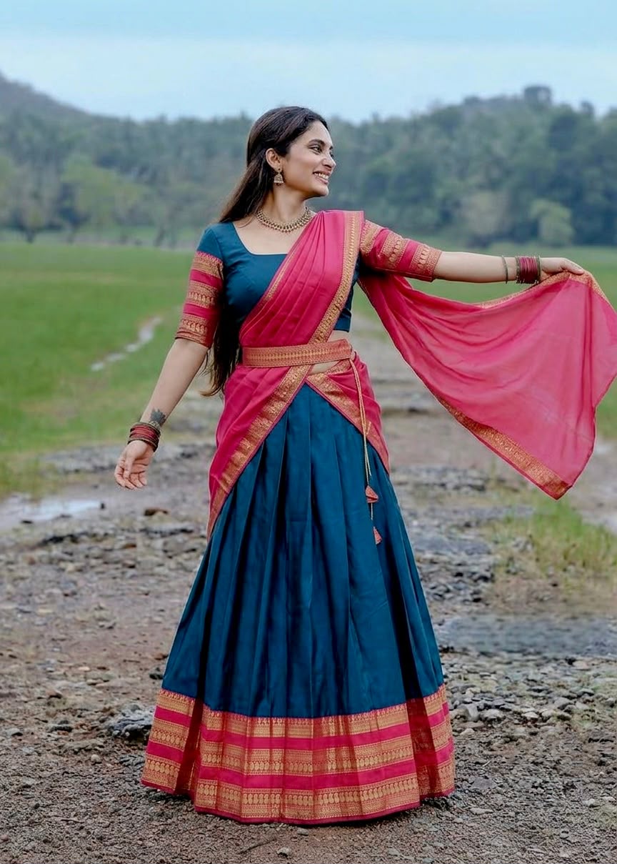 Narayan Pattu Silk Lehenga Choli Set with Dupatta & Belt | Festive & Wedding Wear for Women
