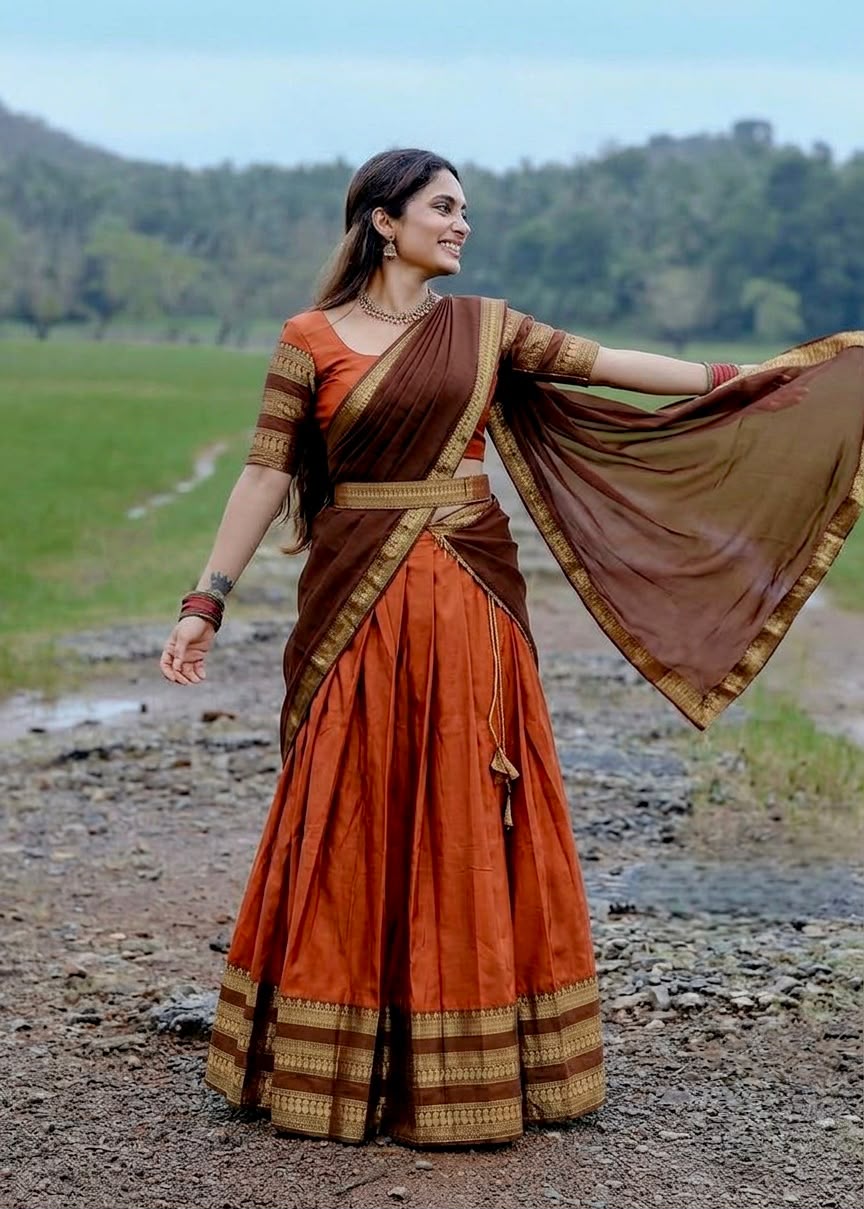 Narayan Pattu Silk Lehenga Choli Set with Dupatta & Belt | Festive & Wedding Wear for Women