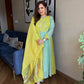 Pure Mul Chanderi Embroidered 3-Piece Suit Set with Banarasi Dupatta