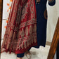 Premium Dhabu Cotton A-Line Kurta Set with Ajrakh Dupatta & Embroidery | Women's Ethnic Wear