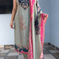 Premium Berry Silk Sleeveless Kurta Pant & Dupatta Set with Designer Bracelet