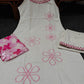 Premium Cotton Flex Sleeveless Kurti Pant & Dupatta Set – Embroidered Floral Design