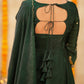 Emerald Green Sparkling Georgette Anarkali Gown | Velora