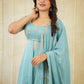 ATHIYA Blue Festive Embroidered Suit Set for Women | Rangoli Crush