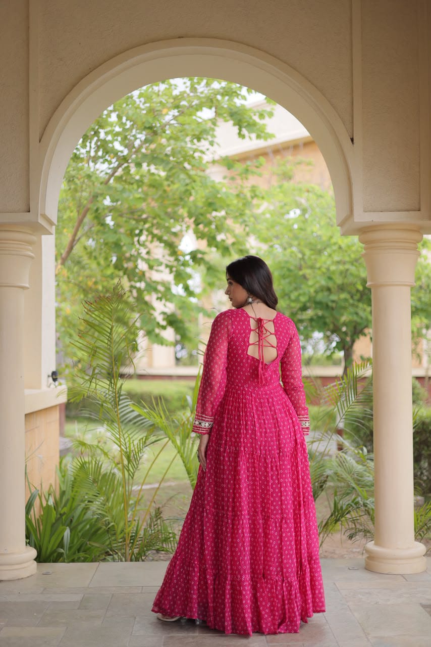 Navratri Bandhani Kutchi Patchwork Gown