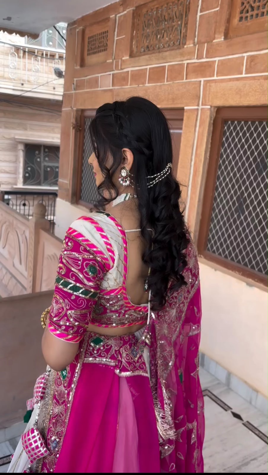 Navratri Special Pink & Ivory Embroidered Lehenga Choli Set with Dupatta