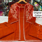 Premium Cotton Slub Embroidered 3-Piece Set for Women | Jacket, Inner & Trousers