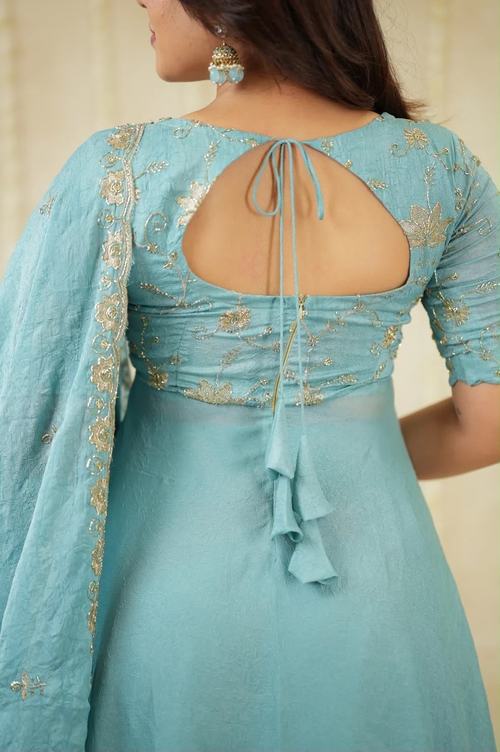 ATHIYA Blue Festive Embroidered Suit Set for Women | Rangoli Crush