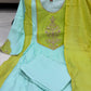 Pure Mul Chanderi Embroidered 3-Piece Suit Set with Banarasi Dupatta