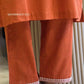 Women's Cotton Slub Embroidered Kurta Pant Set | Office & Casual Wear | V-neck