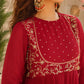 Maroon Embroidered Georgette Anarkali Suit Set with Dupatta