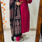 Premium Dhabu Cotton A-Line Kurta Set with Ajrakh Dupatta & Embroidery | Women's Ethnic Wear