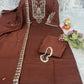Diamond Embroidered 3-Piece Salwar Suit Set with Dupatta & Pants | Premium Festive Wear (S–5XL)