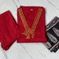 Premium Dhabu Cotton A-Line Kurta Set with Ajrakh Dupatta & Embroidery | Women's Ethnic Wear