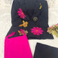 Premium Cotton Flax Embroidered 3-Piece Co-Ord Set for Women | Blazer, Inner & Pants