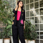 Premium Cotton Flax Embroidered 3-Piece Co-Ord Set for Women | Blazer, Inner & Pants