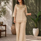 Festive Shimmer Organza Tissue Silk Co-Ord Set with Heavy Handwork Yoke
