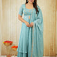 ATHIYA Blue Festive Embroidered Suit Set for Women | Rangoli Crush