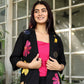 Premium Cotton Flax Embroidered 3-Piece Co-Ord Set for Women | Blazer, Inner & Pants